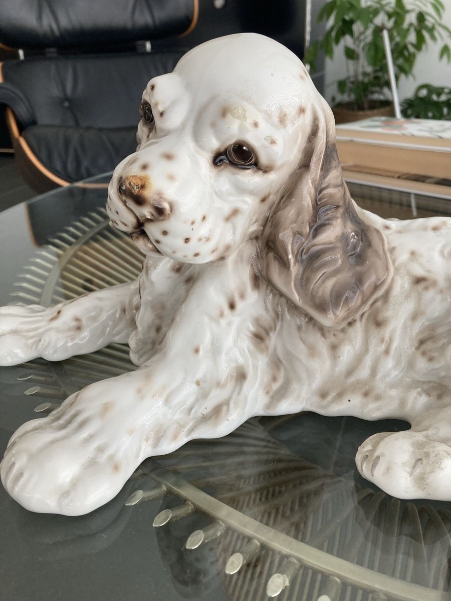 Statuette: Wunderbare Hundefigur Cocker Spaniel, Italien, alt – Usato da Zürich venduto da kostbares