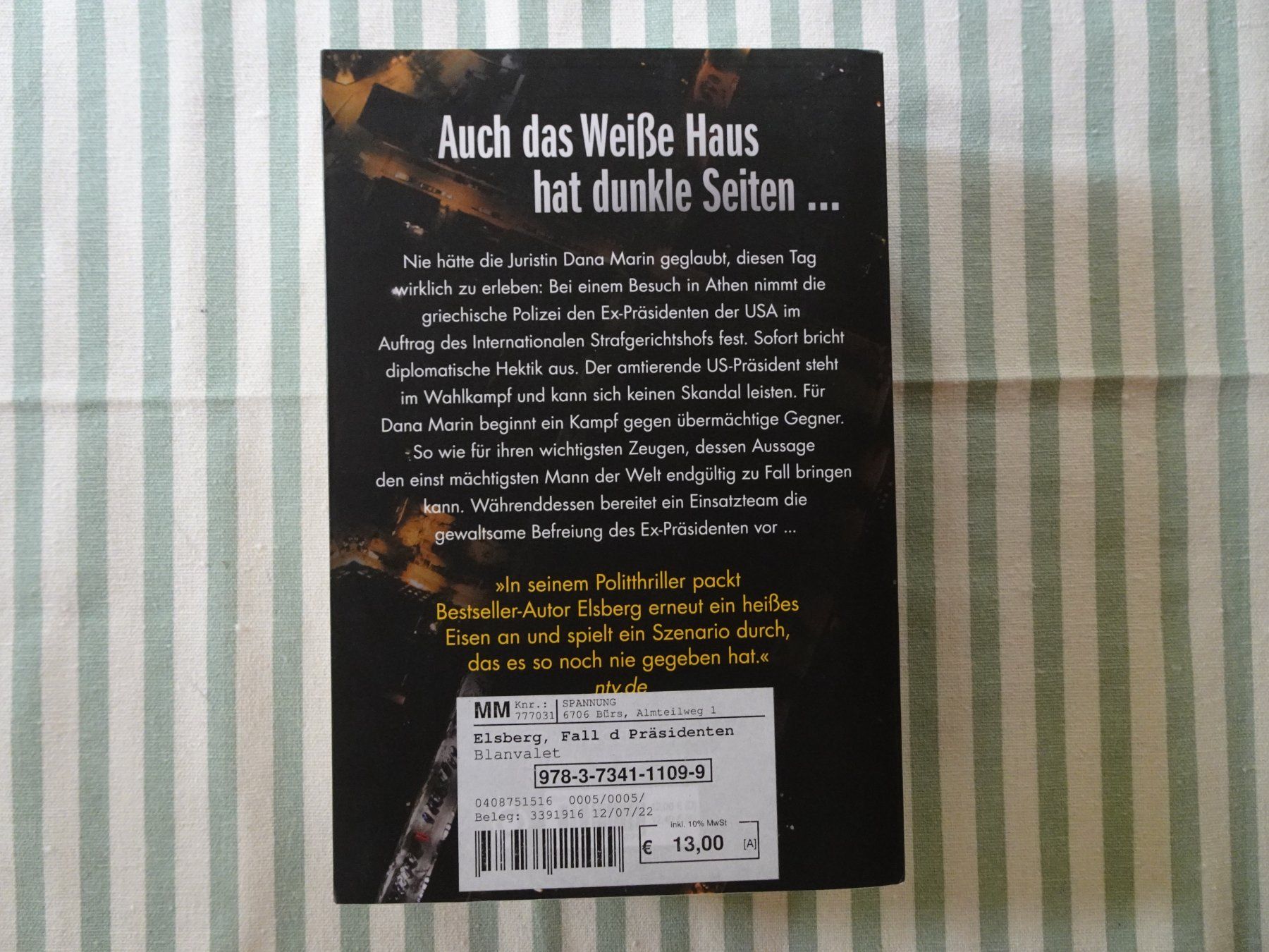 Bücher: Marc Elsberg - Der Fall des Präsidenten - Thriller - B562 – Gebraucht aus Küssnacht am Rigi von Bookslove-Divers 1