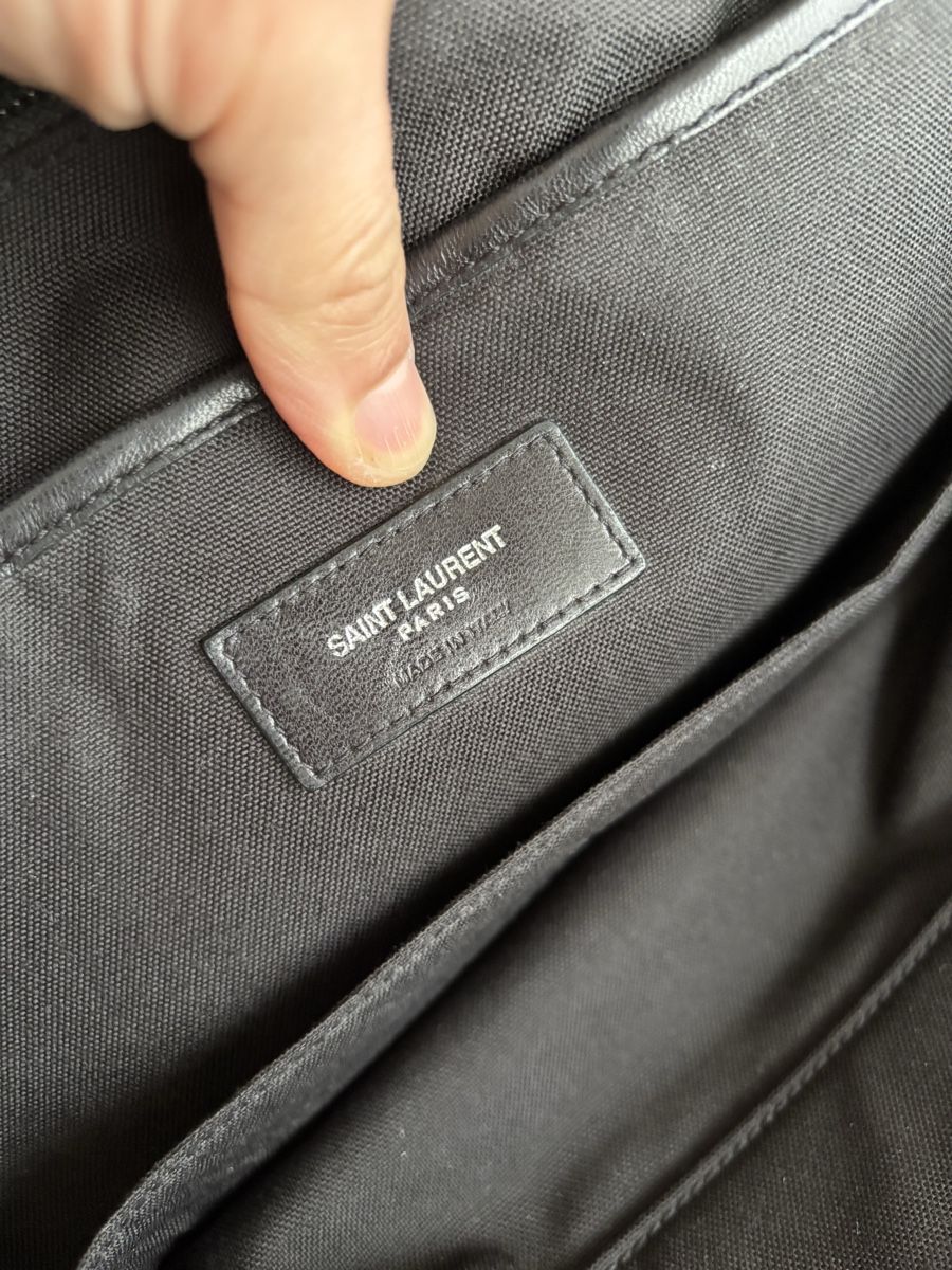 Saint Laurent Zaini: Saint Laurent City Canvas & Leather Laptop Backpack – Usato da St. Gallen venduto da heartbug 7