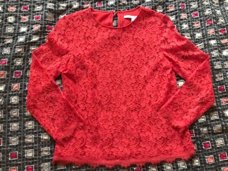 Diane Von Furstenberg, Top en dentelle, taille 6, rouge