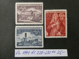 FL 1949 Nr. 228-230 postfrisch