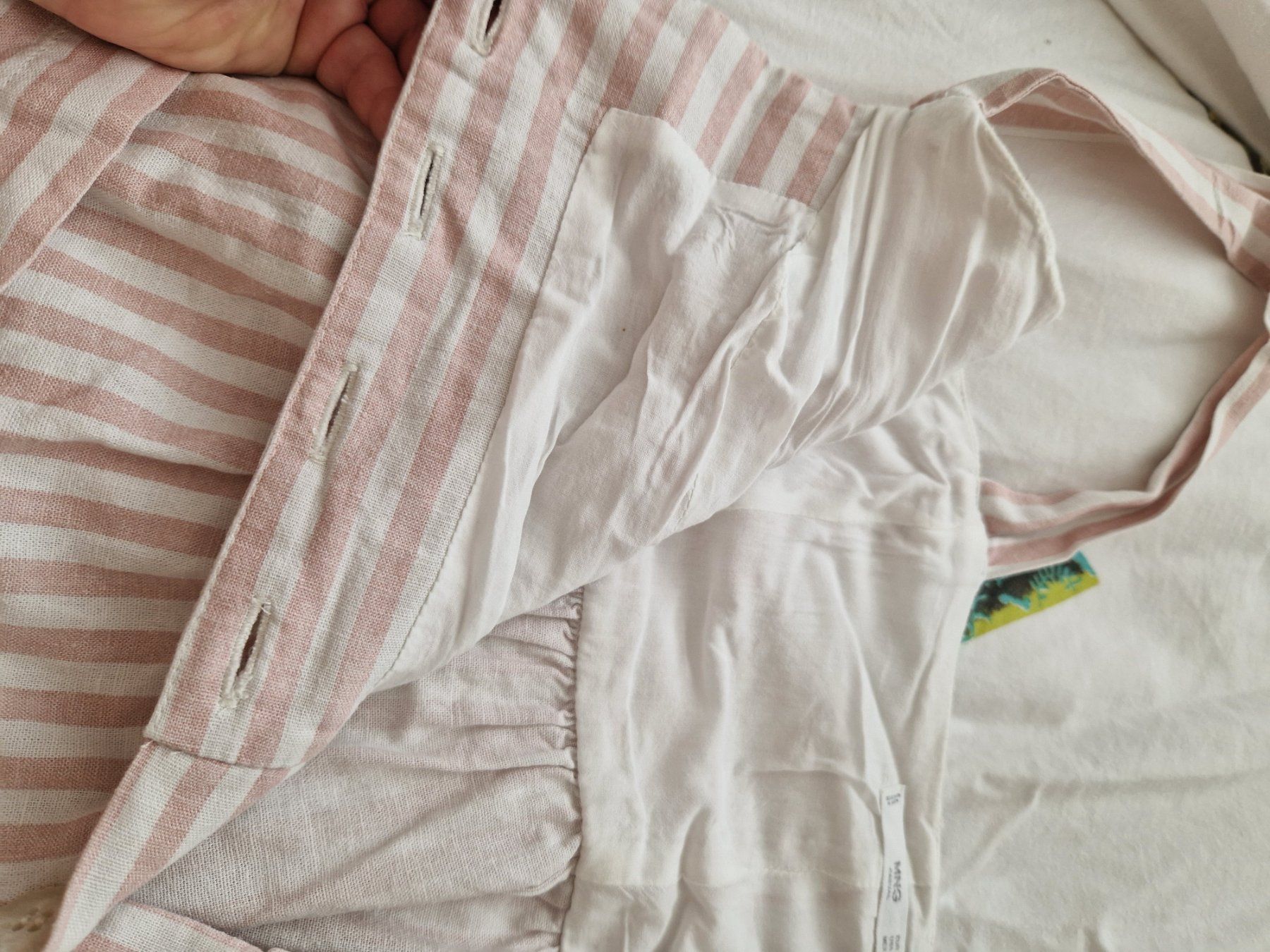 Mango Kleider: Mango Kleid gestreift rosa Leinen Gr. L – Gebraucht aus Erlinsbach SO von ULIKH 6