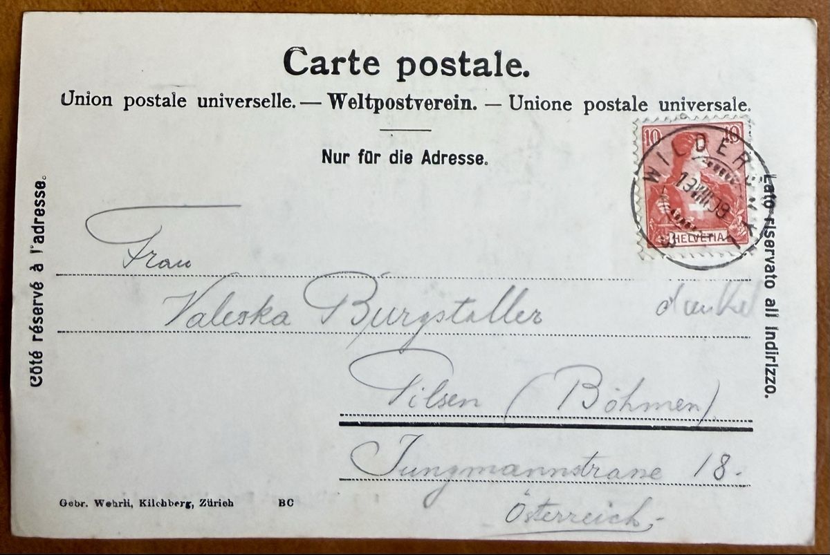 Cartoline postali: Eilderswyl - Eiger - Mönch - Jungfrau 1908 – Usato da Lutry venduto da Ediego 1