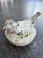Opaline, Pressglas Huhn im Nest, Ostern Vintage Osterdeko