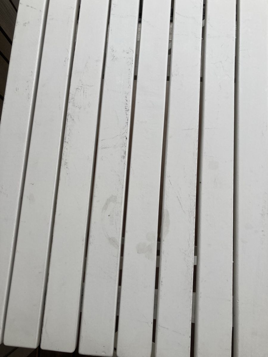 Ikea Set di tavolo e panche: Ikea Gartentisch weiss holz – Usato da Winterthur venduto da butterfly210 3