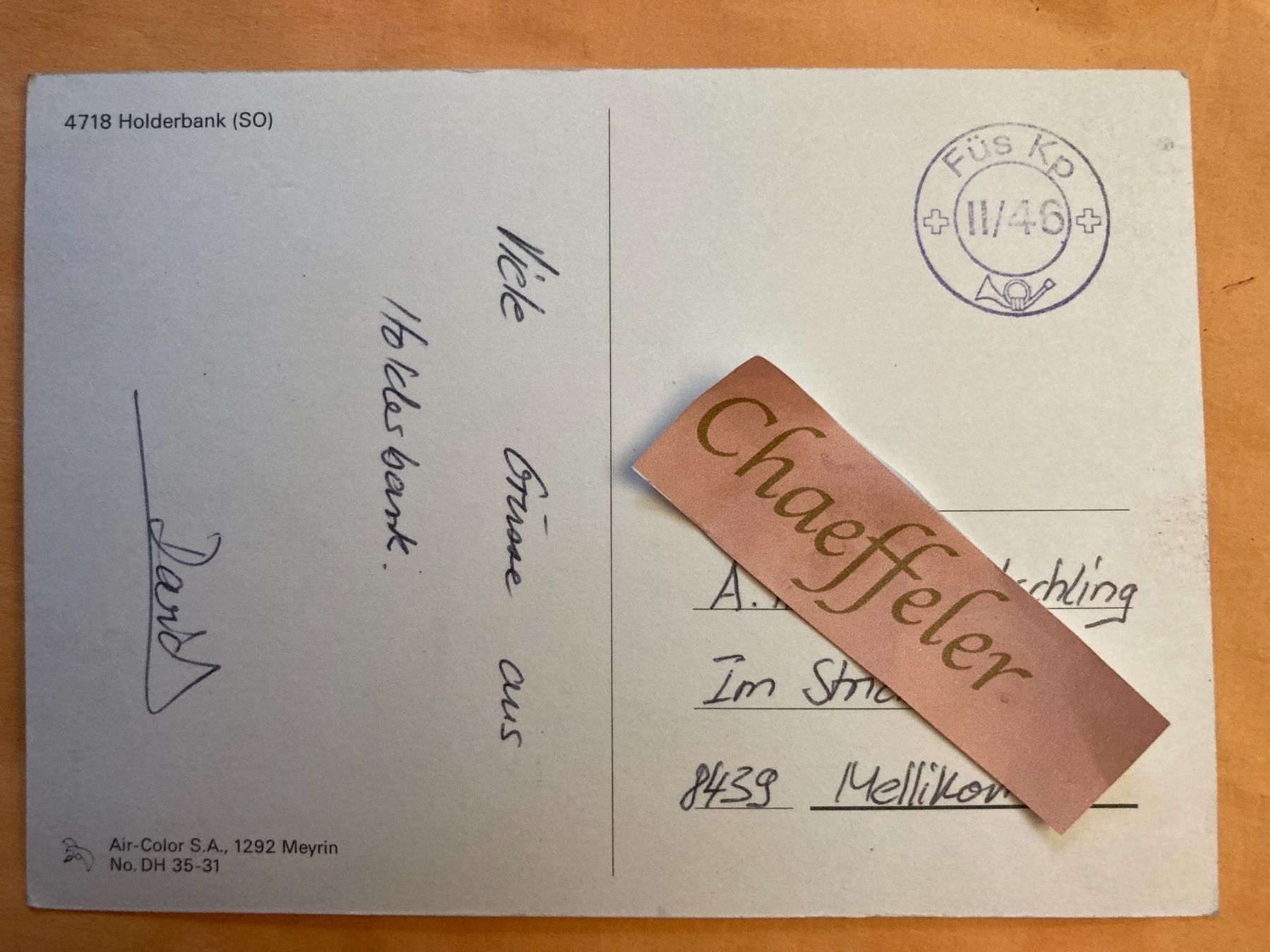 Cartoline postali: 4718 Holderbank (SO). Feldpost – Usato da Zürich venduto da Chaeffeler 1