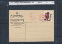 1939/45 Karte, "Kommandostab 9. DIV", Feldpost