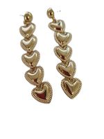 14k vergoldete Herz-Ohrhänger, Statement Schmuck