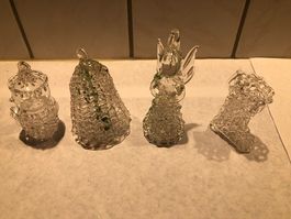 4 Stück hübsche, verschiedene kleine Glas-Anhänger
