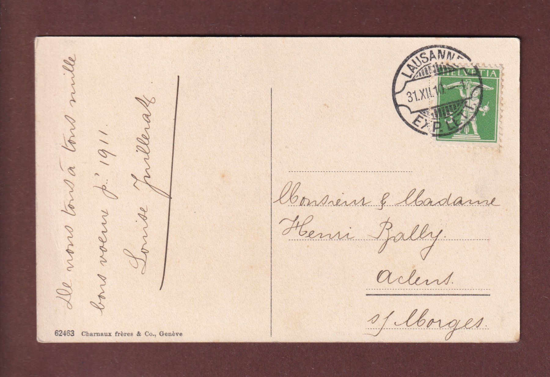 Ansichtskarten: CHÂTEAU DE CHILLON - Clair de lune - 1910 – Gebraucht aus Pully von nicecards 1