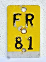FR 81 VELONUMMER - FAHRRADSCHILD - MOFANUMMER