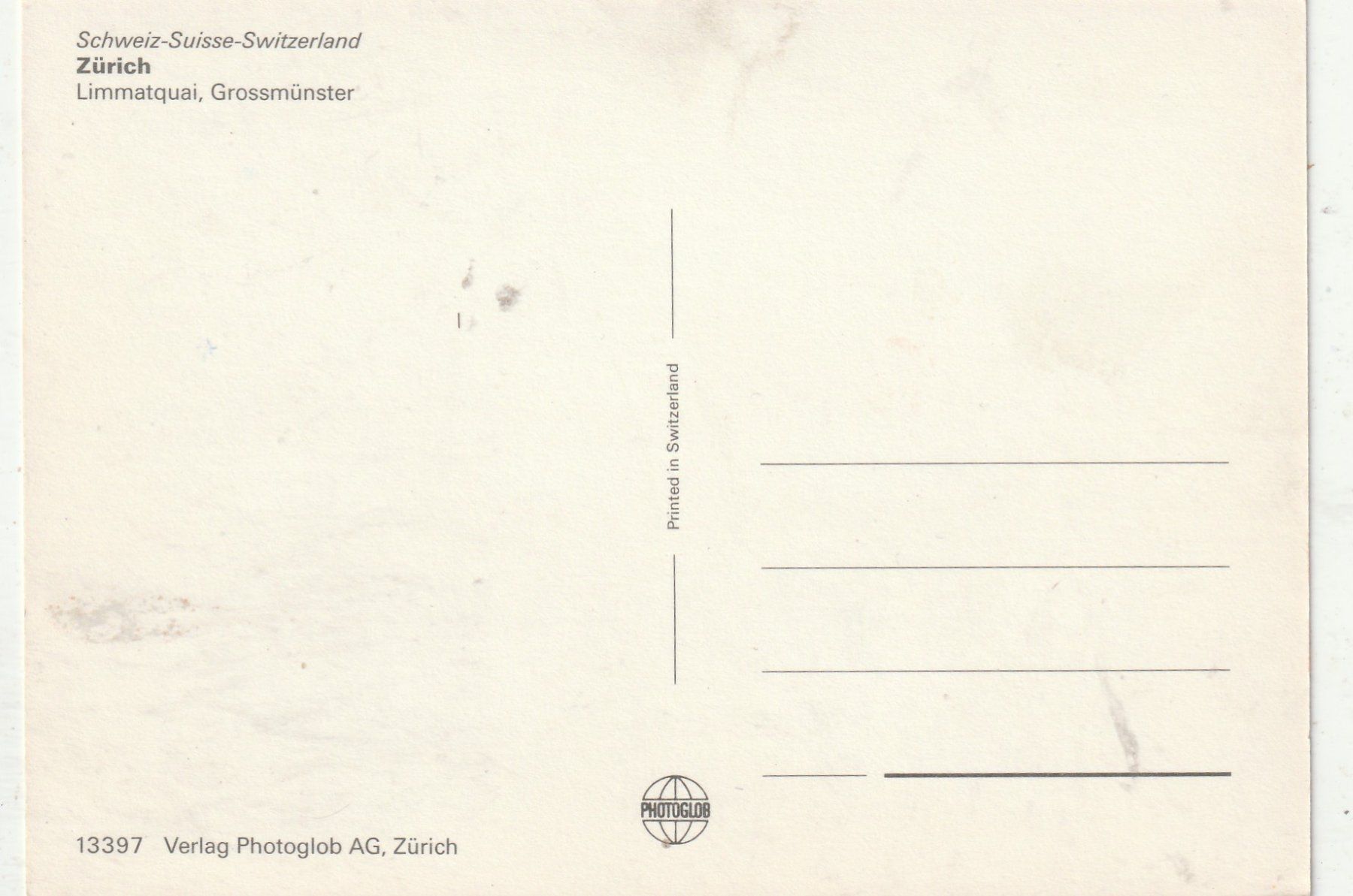 Cartoline postali: Zürich Limmatquai – Usato da Lumbrein venduto da made02 1