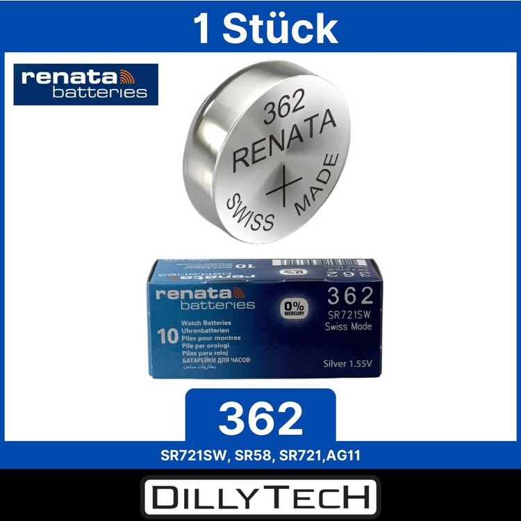 Caricatori & Batterie: Renata 362 Box, SR721SW Knopfzellenbatterie - 1 Stk. – Nuovo e nell'imballaggio originale da Erlenbach ZH venduto da dillytech.ch