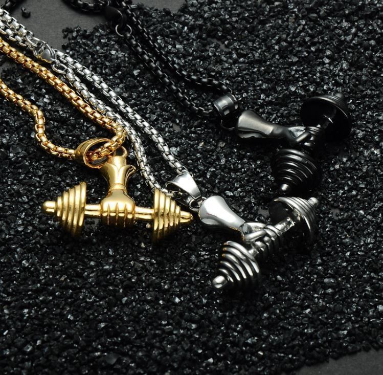 Catenine: Herren Halskette Hand an Hantel silbrig – Nuovo e nell'imballaggio originale da Winterthur venduto da trend-produkte 2