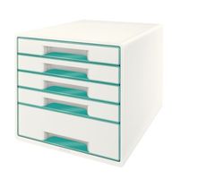 neue LEITZ Schubladenbox WOW CUBE, 5 Schübe, Ice Blue