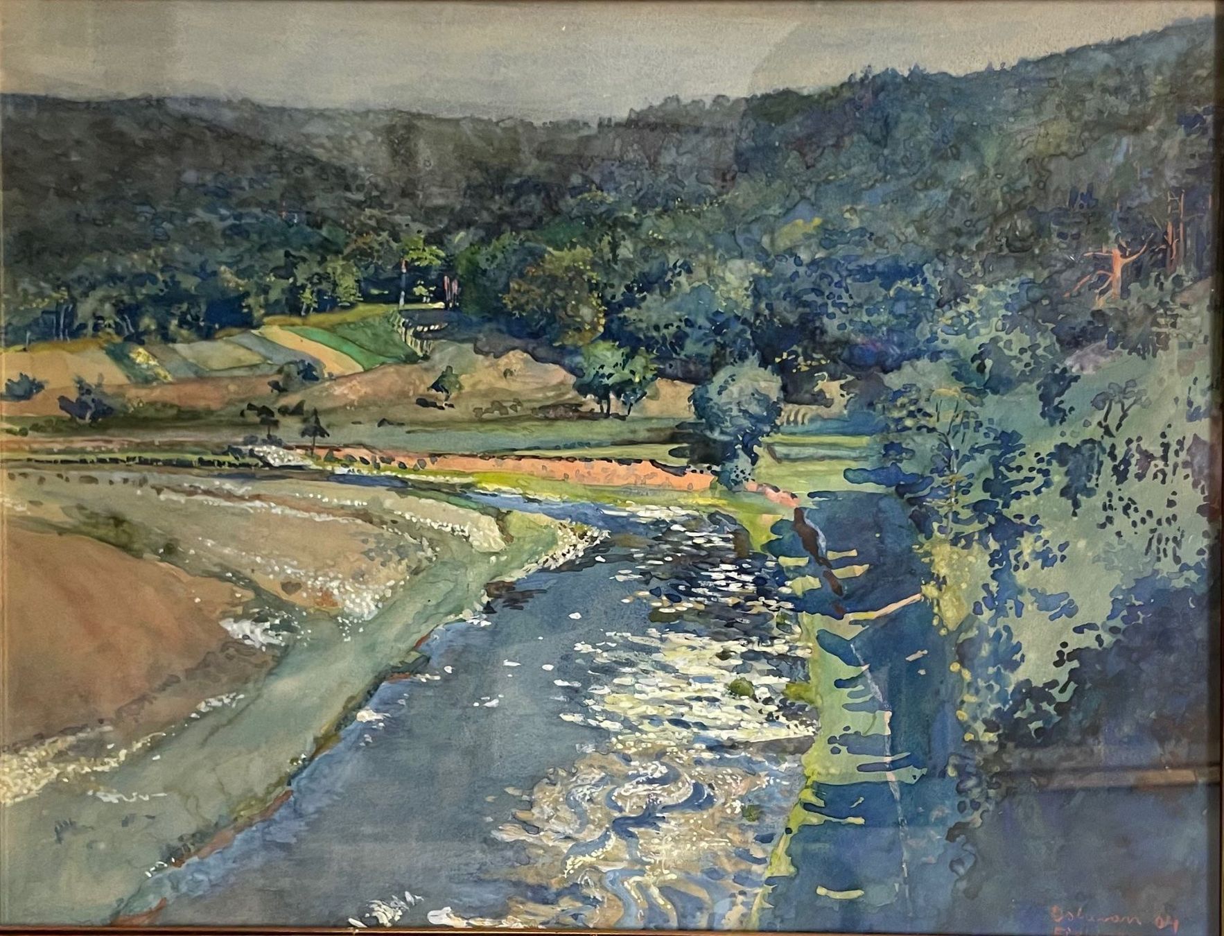 Gemälde: Froliger 04 Oslavan gouache coude de rivière – Gebraucht aus Biel/Bienne von Galaq