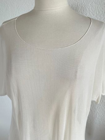 transparentes Colora Shirt, 100% Seide, Gr. L, Beige, NEU