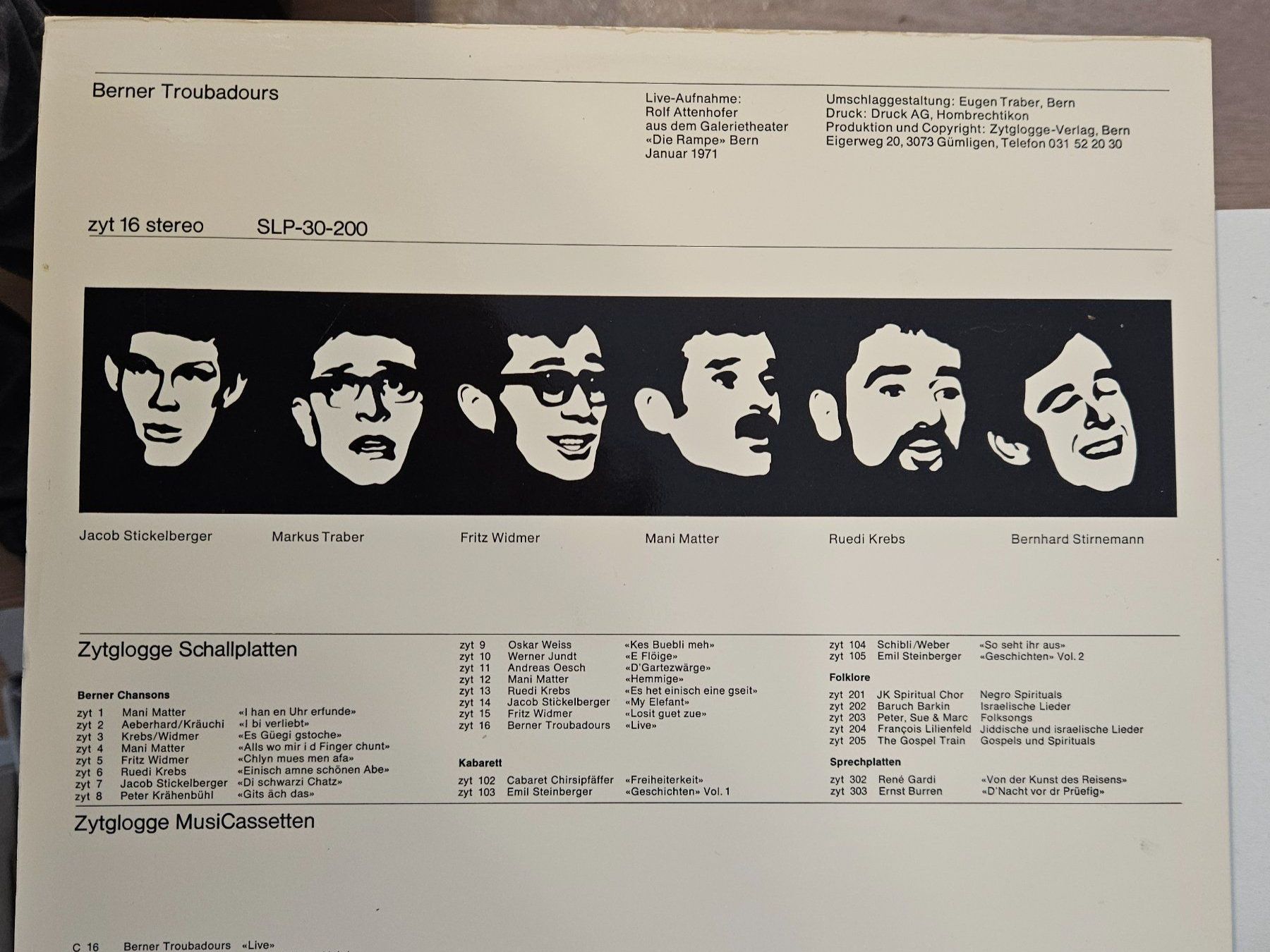 Dischi in vinile: Berner Troubadours – Usato da Kernenried venduto da PeterG0102 2