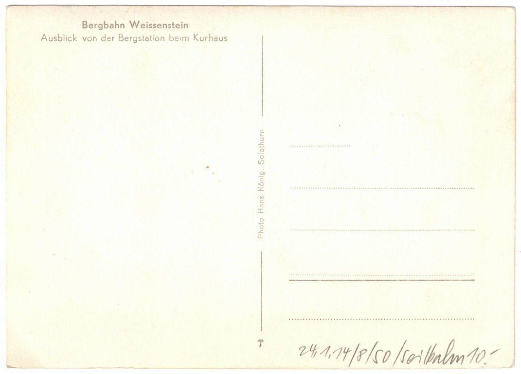 Cartoline postali: Weissenstein - Sessellift – Usato da Binningen venduto da Mountainrider 1