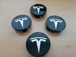 Tesla Nabendeckel / Nabenkappen 57mm schwarz 4er-Set