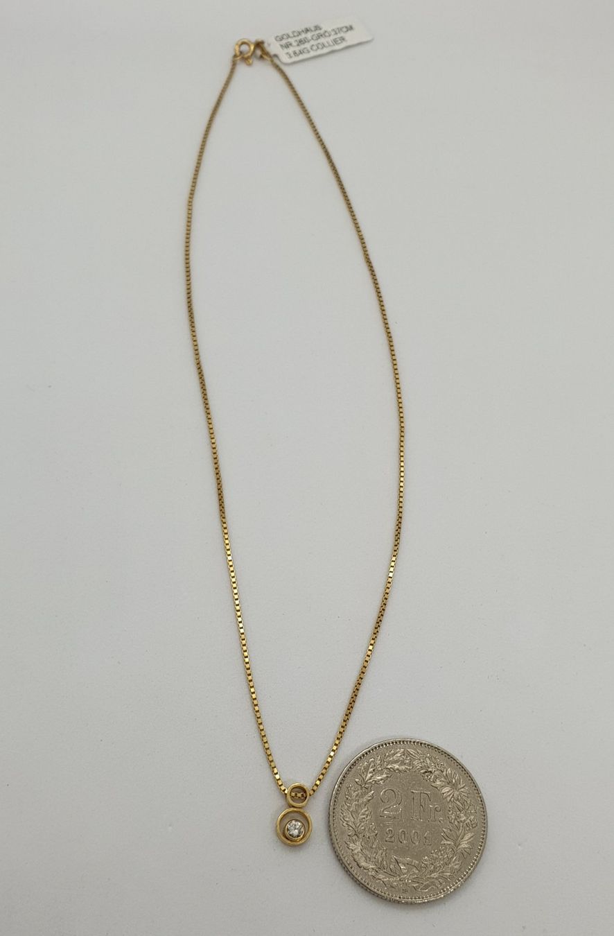 Catenine: Echt 18K Gold - Collier mit Brilliant – Usato da Luzern venduto da Luzern-Goldhaus 3