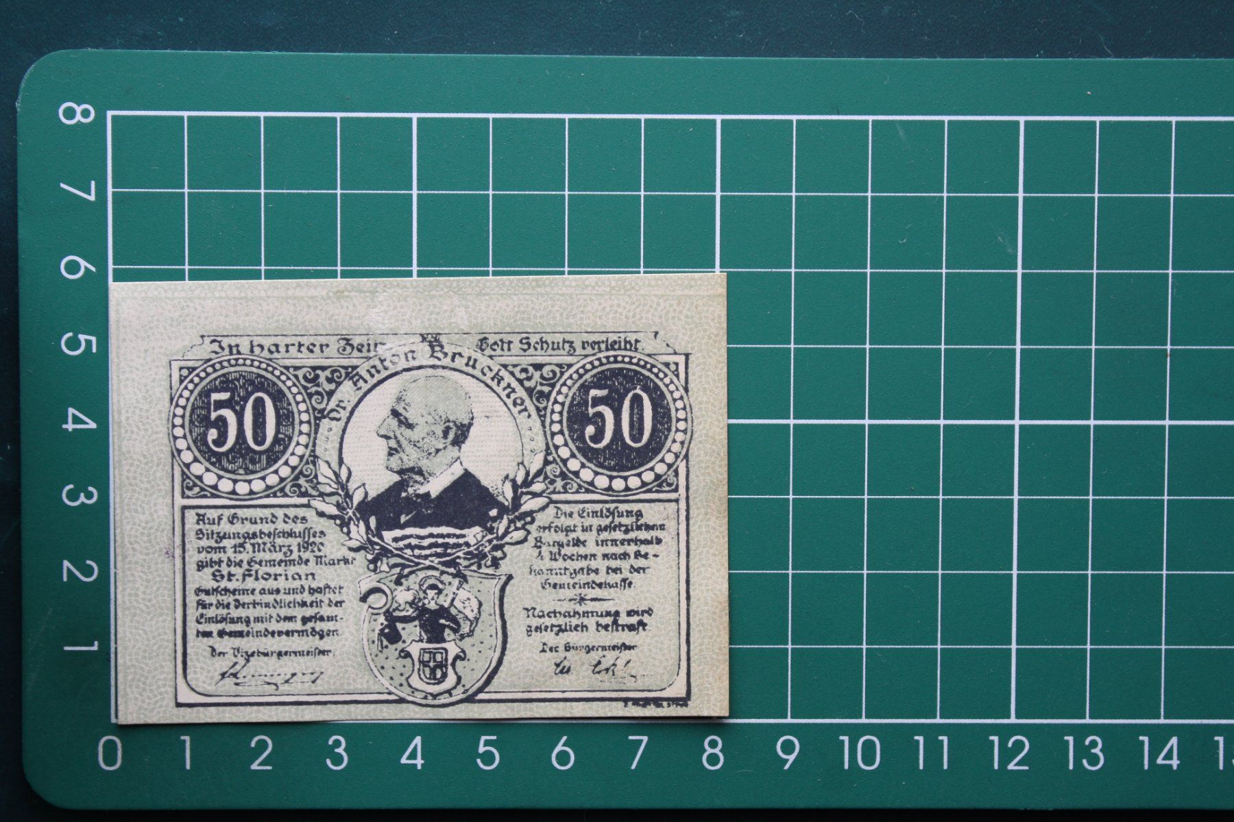 Banconote: currency voucher austria st florian 50 heller 1920 – Usato da Laupen BE venduto da Gufi57 1