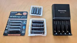 Chargeur Panasonic BQ-CC55 + 12 piles Eneloop Pro AA/AAA