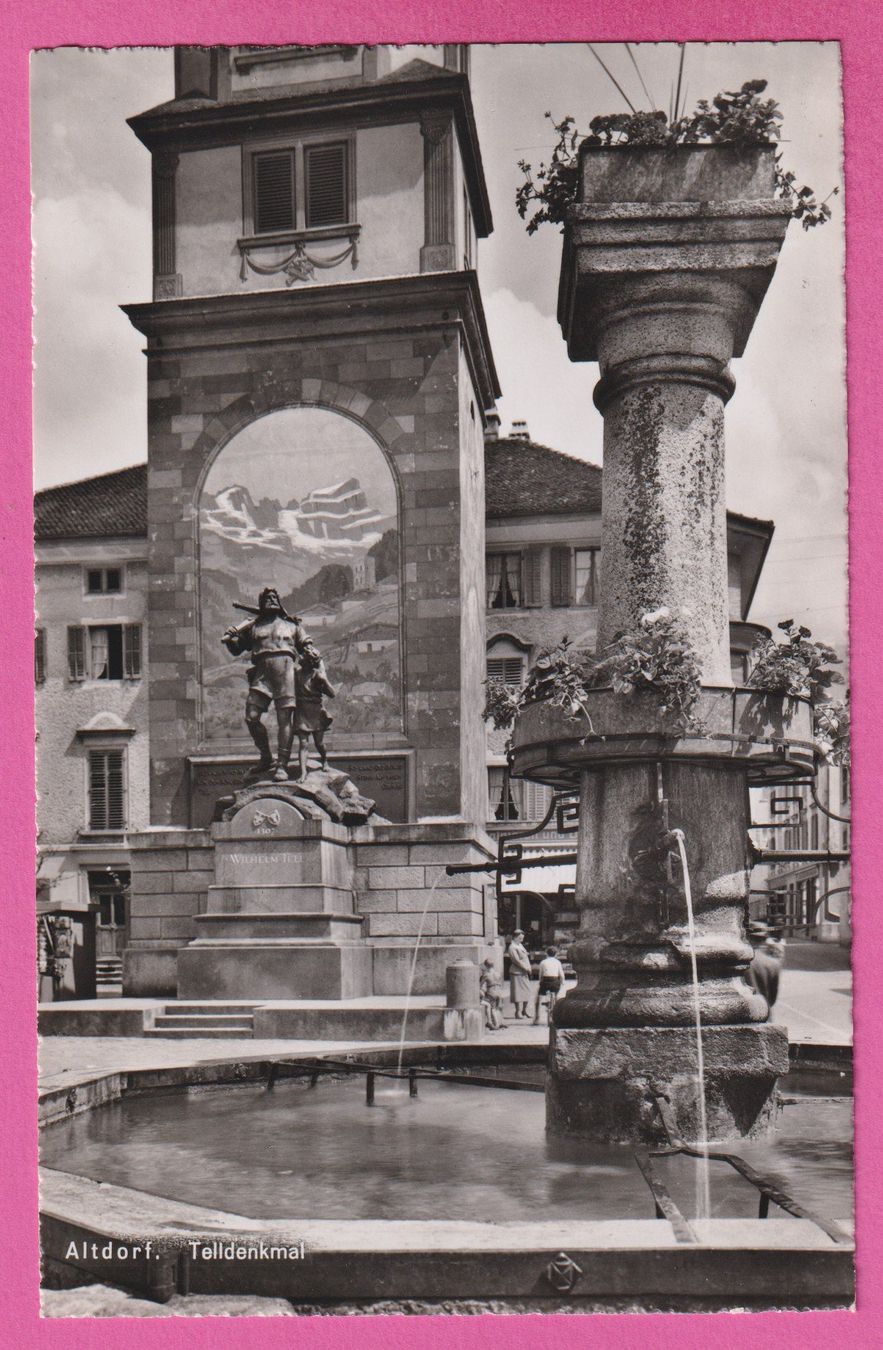 Ansichtskarten: Altdorf Telldenkmal – Gebraucht aus Einsiedeln von dillie