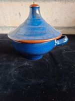 Schöne Keramik Tajine, Vintage Blau/Orange, Top Zustand!