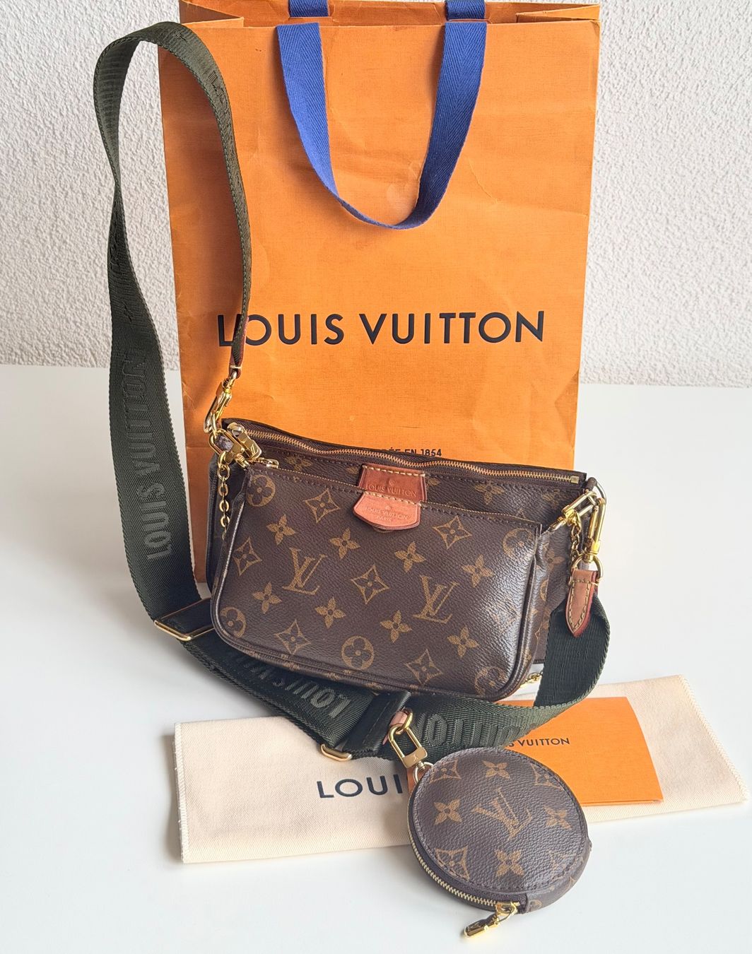 Louis Vuitton Borse da donna: Louis Vuitton Multipochette Khaki – Usato da Reinach AG venduto da RobbisB 6
