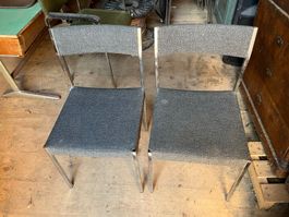 2 stühle stoffbezug metall
