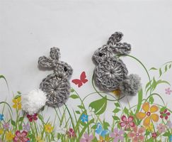 2 Stück Häsli Kaninchen gehäkelt, coniglietti uncinetto 706