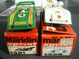 2 Märklin mit Box  Porsche Can AM 917 grün und weiss toprar