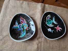2 antike Teller - Gabriel Schwarzkopf - 1954 - Fische
