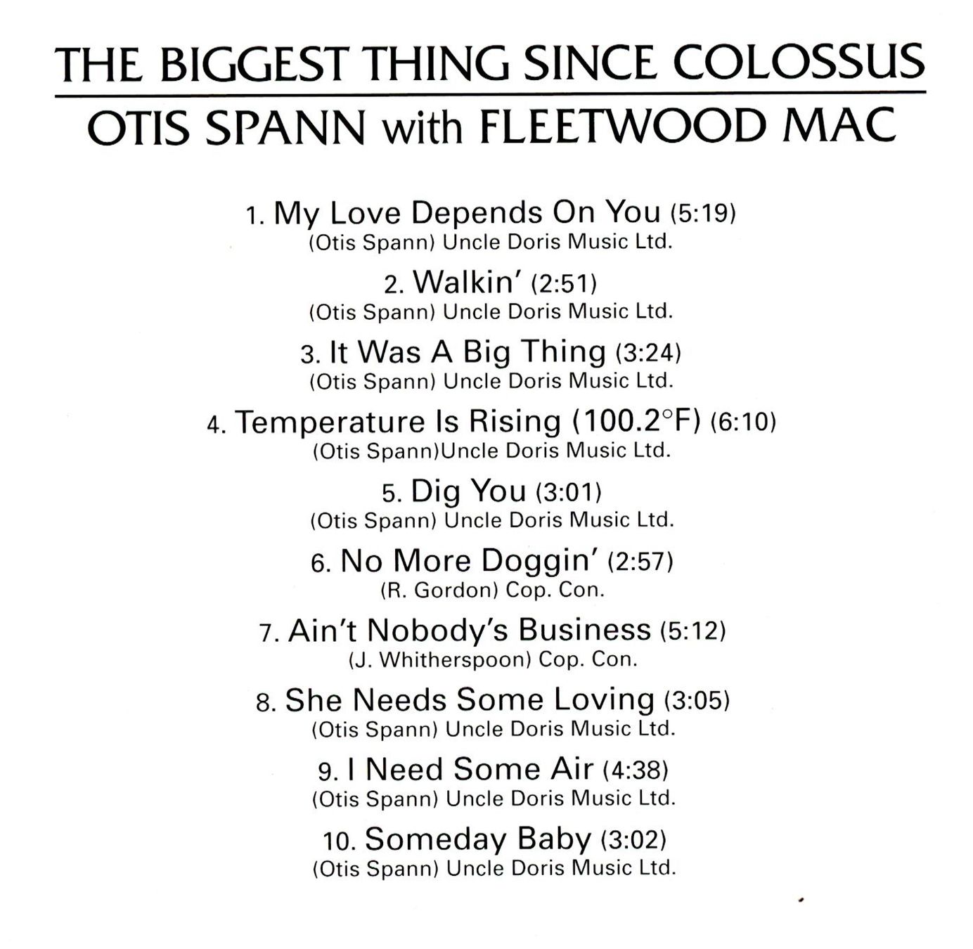 CDs: CD - OTIS SPANN The Biggest Thing Since Colossus – Neu (gemäss Beschreibung) aus Morges von evnocha3 3