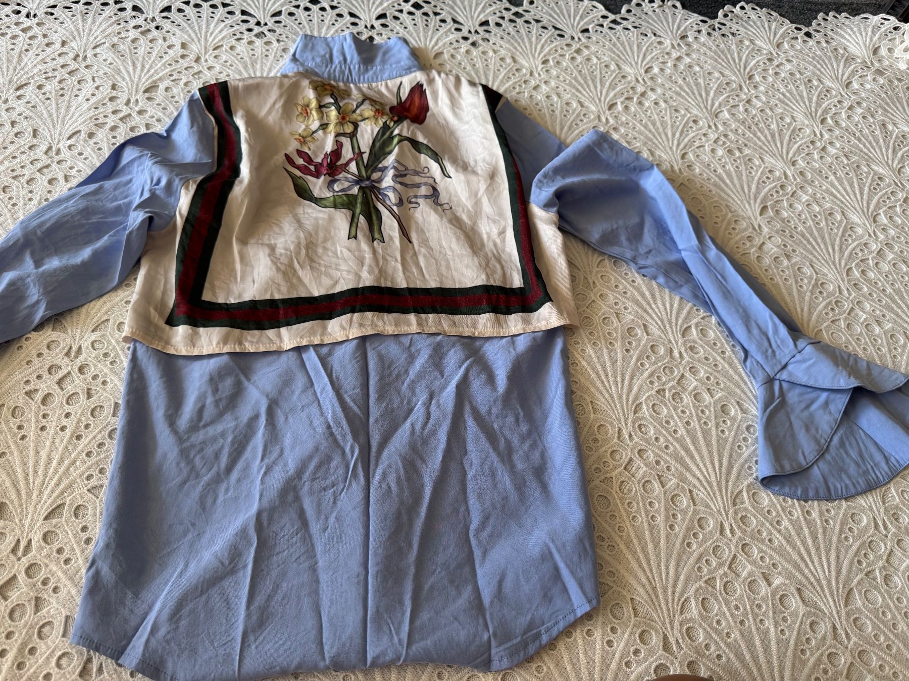 Camicette: Damen Bluse mit Blumenmuster-Einsatz Gr S neuwertig – Usato da Frenkendorf venduto da Style365 8