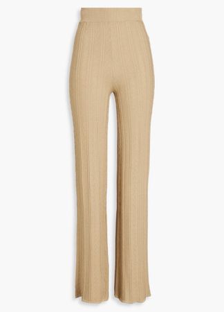 Beige straight leg classy designer pants
