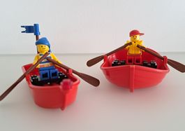 ältere Lego Ruderboote, Vintage, 2 Stück, rot,