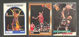NBA Dennis Rodman 1989-1996 3 card lot Bulls Pistons Spurs