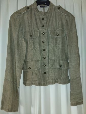 Olivgrüne Leinenjacke Gr. 36