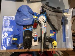 Velo Zubehör Set: Pumpe, Tasche, Licht, Handschuhe uvm.