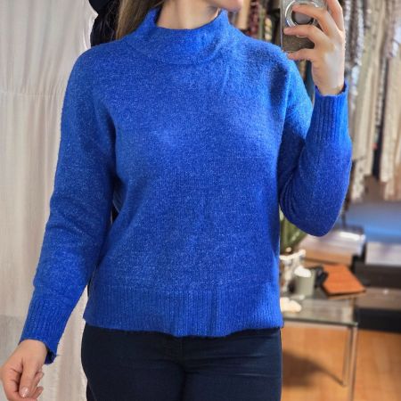 Blauer warmer Pullover – weich & bequem Gr. 38/40
