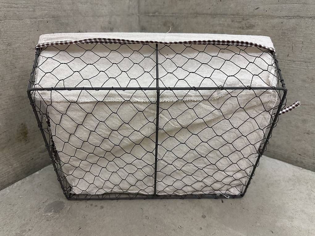 Altro per la casa: Basket wire mesh + cloth lining 🧺 Draht Korb + Stofffutter – Usato da Zuerich venduto da mas925 4