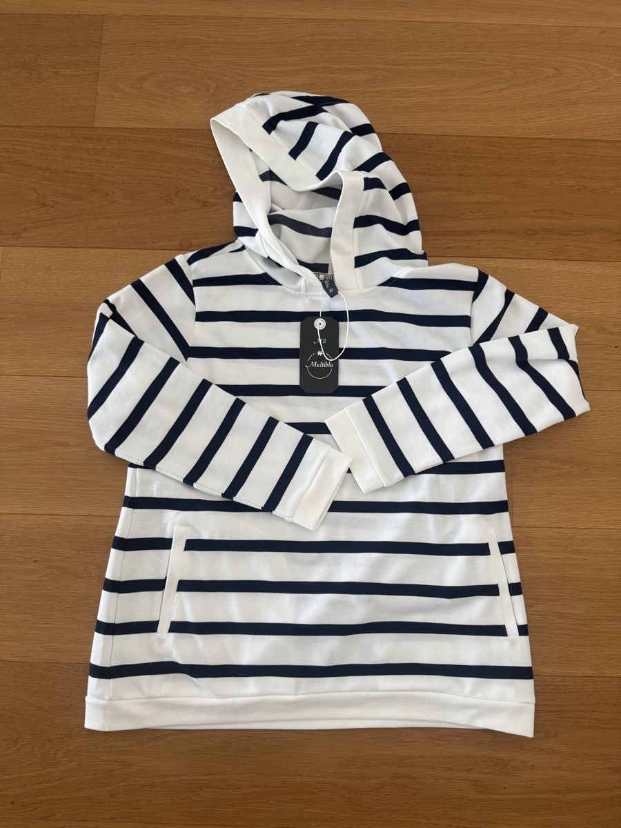 Maglioni & Felpe: Kapuzenpullover Multiblu gestreift Grösse 40 neu mit Etikett – Nuovo e nell'imballaggio originale da Bern venduto da HBYISIS