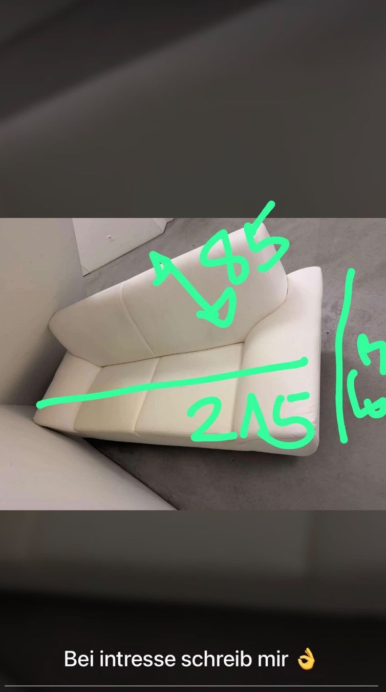Divani: Sofa Kunstleder in weiss – Usato da Zuchwil venduto da Kaety35 1
