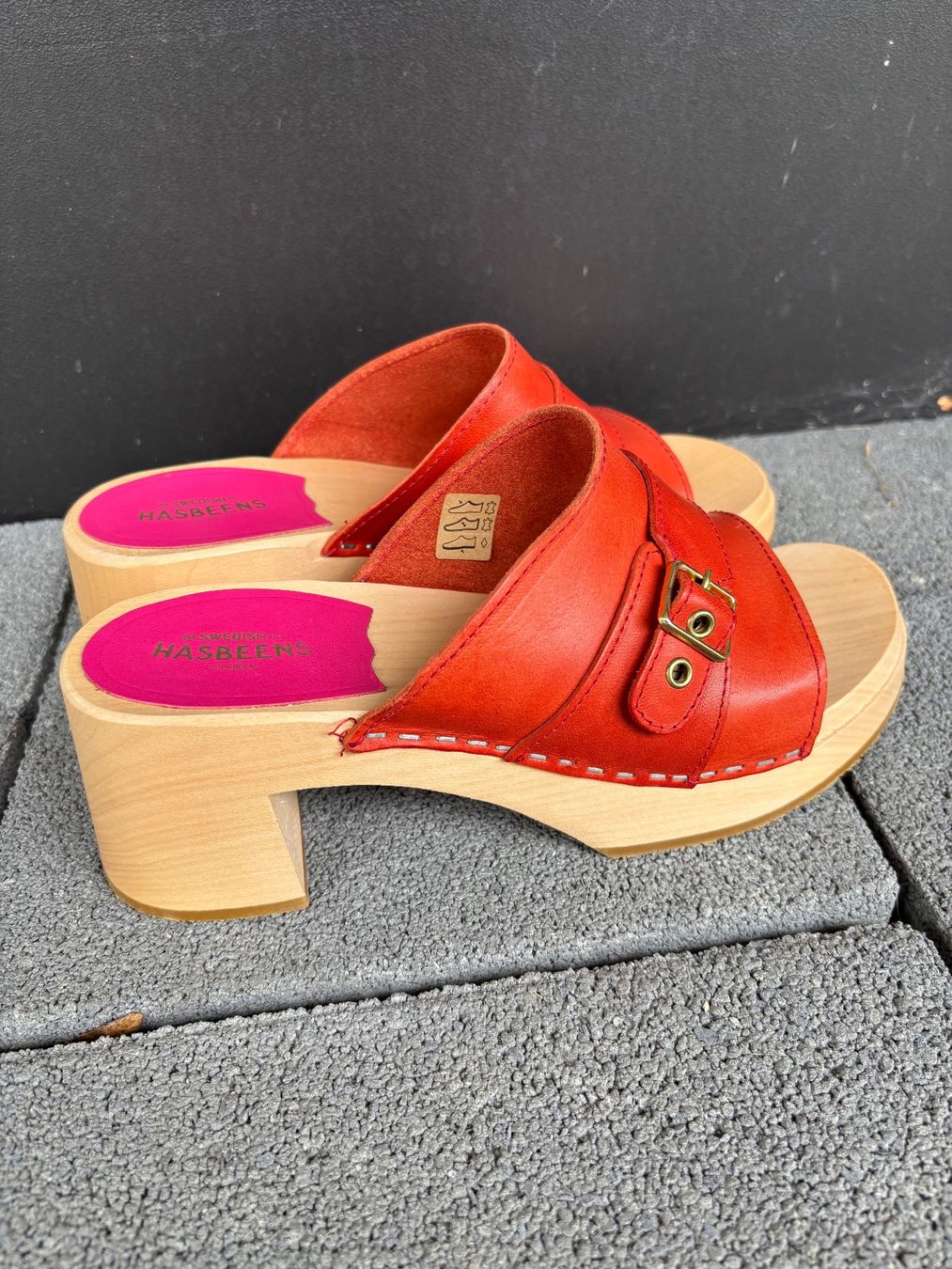 Scarpe da donna: Swedish Hasbeens 37 orange leather sandals – Usato da Steinhausen venduto da ChromeVintage 5
