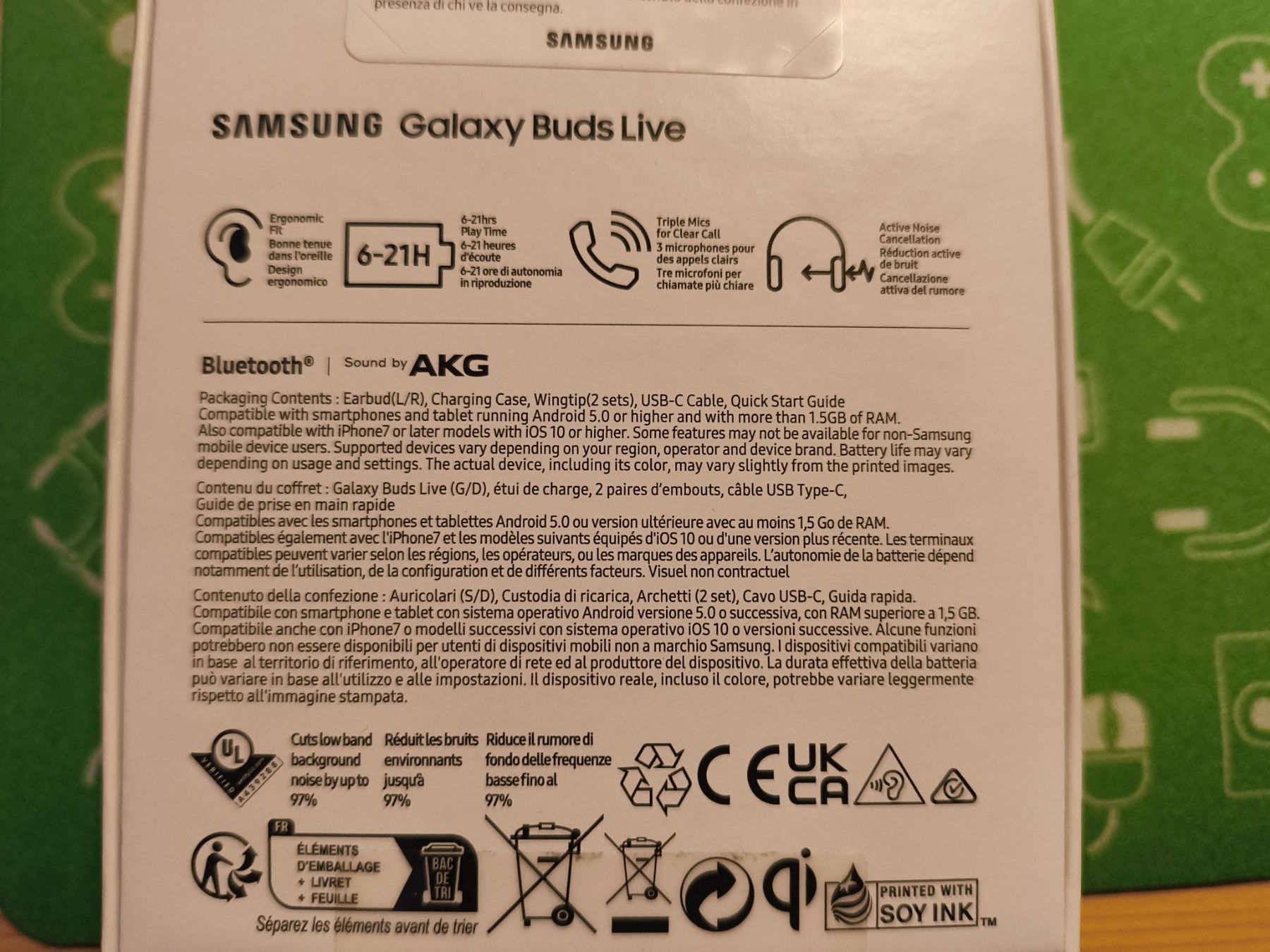 Samsung Cuffie: SAMSUNG Galaxy Buds Live, Mystic Black – Nuovo (secondo la descrizione) da Zürich venduto da Finale7 7