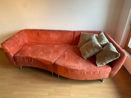 Gemütliches Sofa rosa curved 2-teilig
