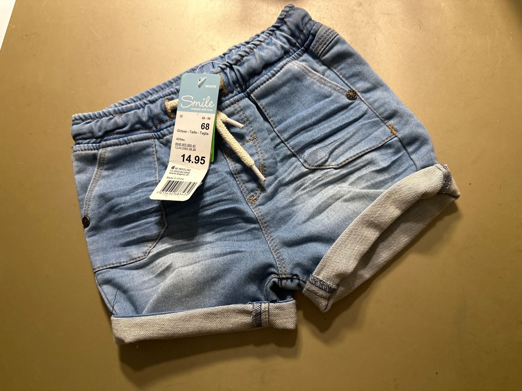 Hosen: Denim Shorts Gr 68 mit Etikett – Neu und originalverpackt aus Baltschieder von YmroBe