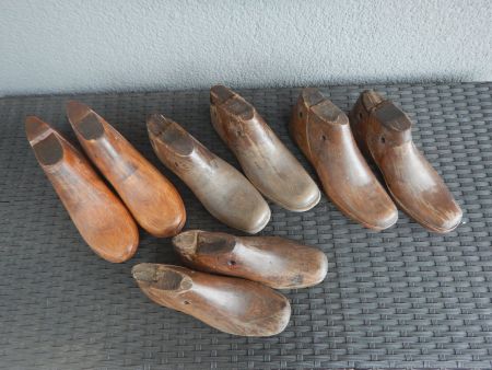 4 Paar Antike Schuhleisten Gr. 41, 40, 39, 36